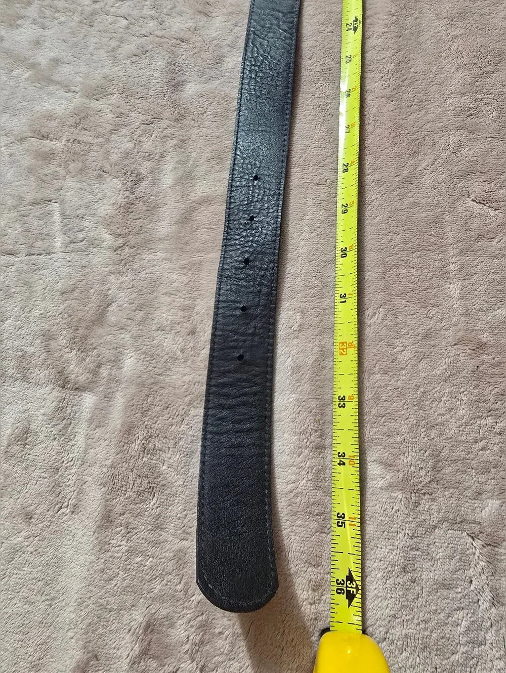 Eileen Fisher Black Leather Hoop Belt Made In USA